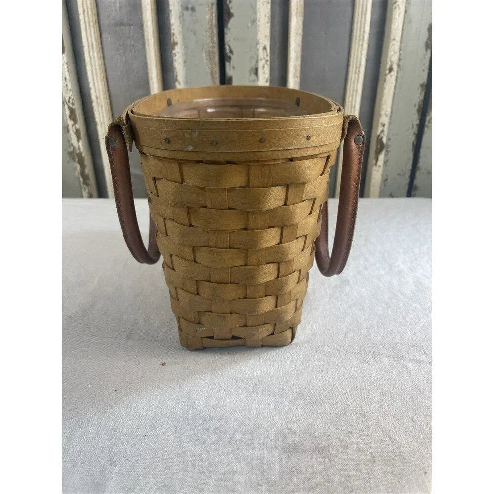 Longaberger 2003 Medium Boardwalk Basket Tote Purse w/ Protector Signed
